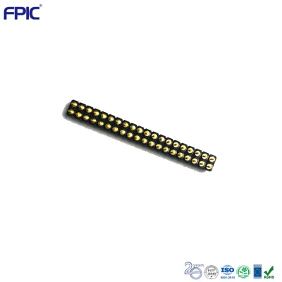 Fpic 1X40p fila única 40 pines 2,0 mm cabezal de pin hembra redondo SIP mecanizado chapado en oro 1X40 Pin IC Socket 3,0 amperios